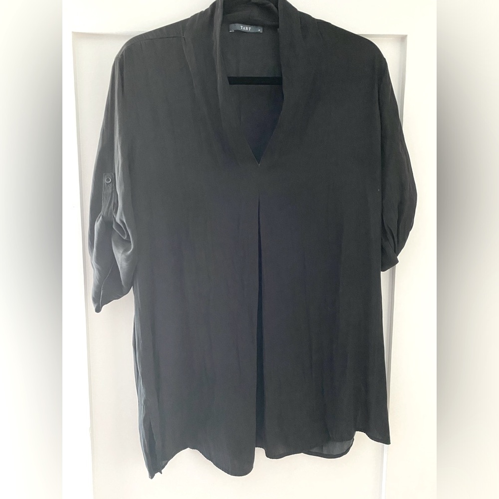 Tart | Black Pleat Front Blouse